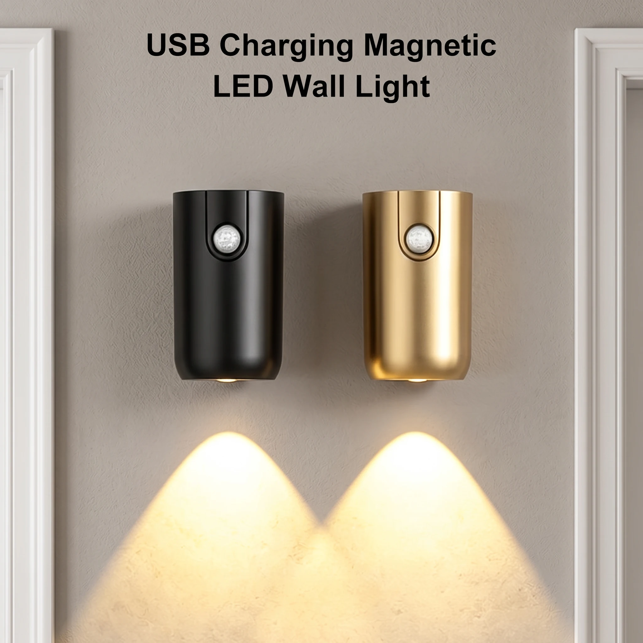 LED Indoor Wall Light with Motion Detector 3000K/4000K/6500K USB Rechargeable Modern Magnetic Decorative for Bedroom Hallway