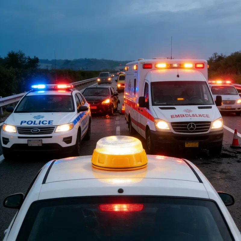 

Magnetic Emergency Beacon Light for Cars - Strobe Flashing Warning Lamp, Vehicle Safety Signal Light (Battery Not Included, V16