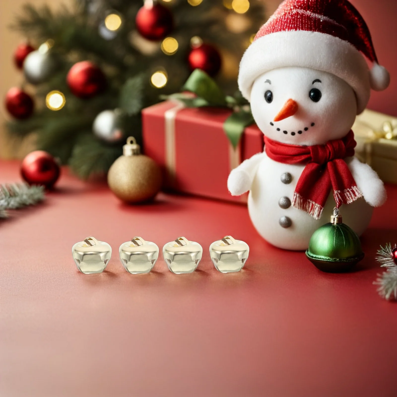 

200Pcs Golden Cross Bells Small Vintage Jingle Bells for Crafts DIY Christmas Tree Wreath Decoration Golden Bell Pendant