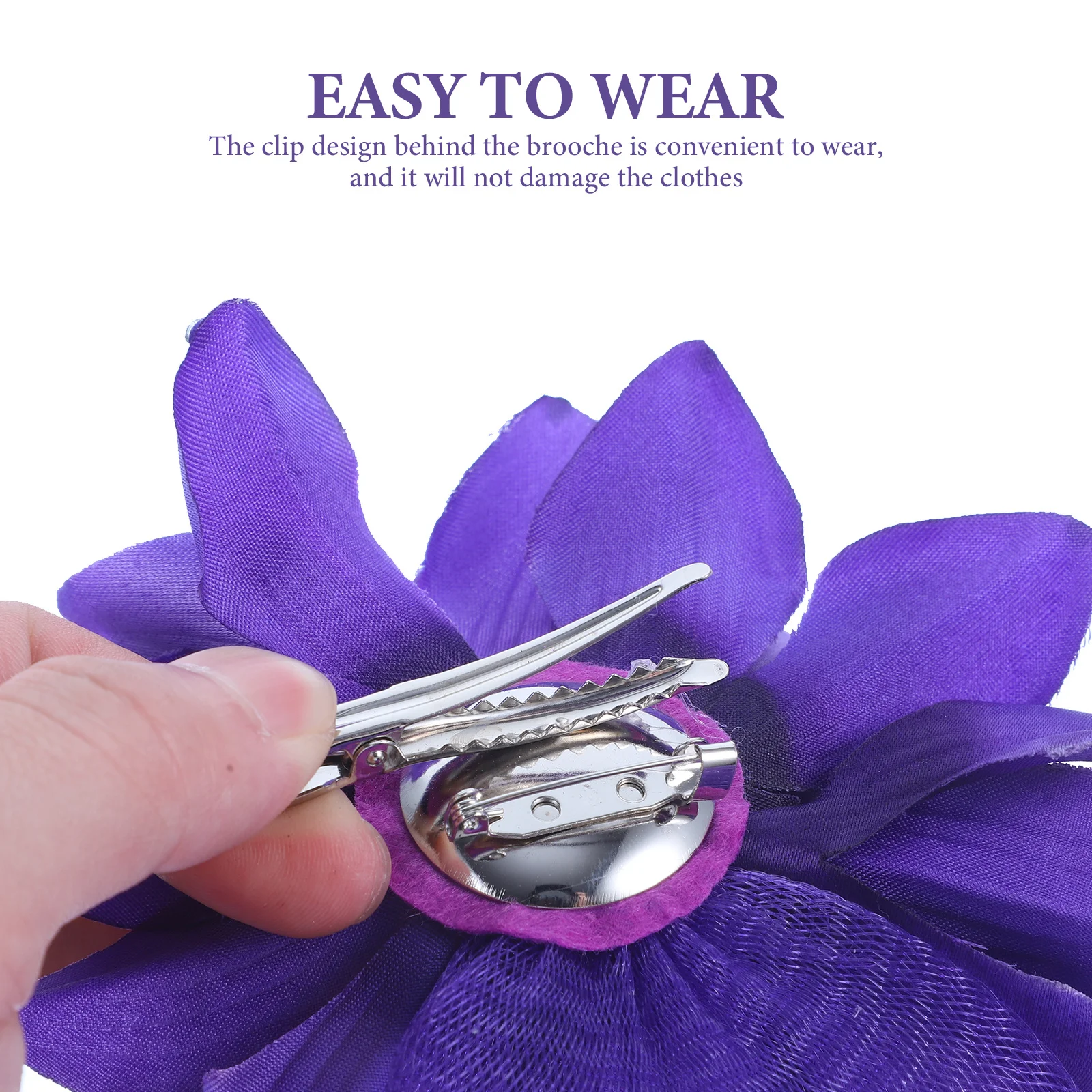 

Big Flower Brooch Purple Handmade Fabric Hairpin Lightweight Women Headdress Lady Hair Accessory Flower Hairpins Hair Hoop