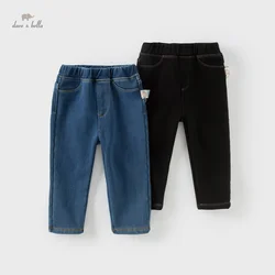 Dave Bella Children's Baby Trousers 2024 New Autumn Winter Girl's Jeans Fashion Casual Gentle Pants Warm DB4242895