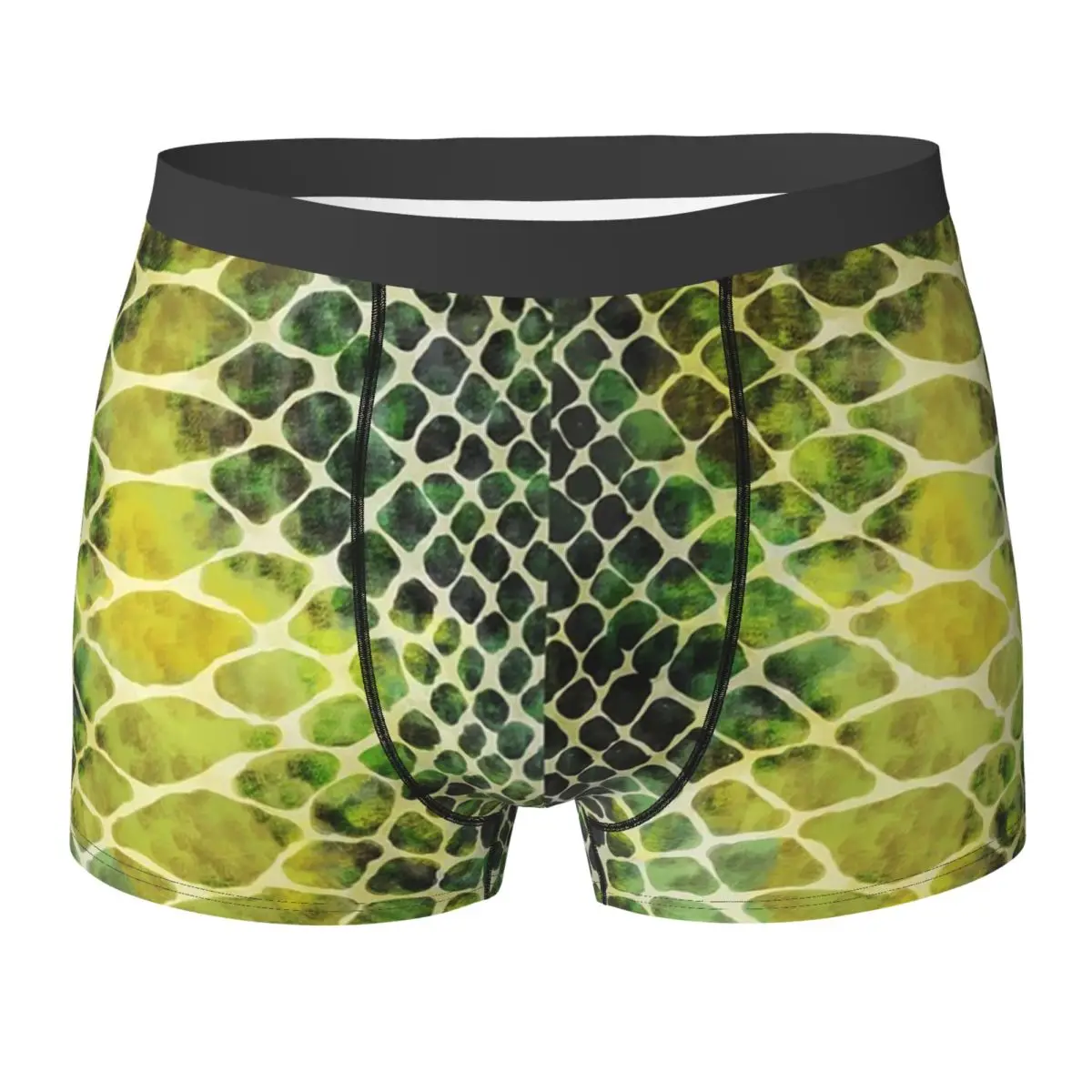 

Трусы-боксеры, шорты со змеиным принтом, черные, зеленые трусики со змеиной кожей, мужское нижнее белье для мужчин, подарки бойфренда