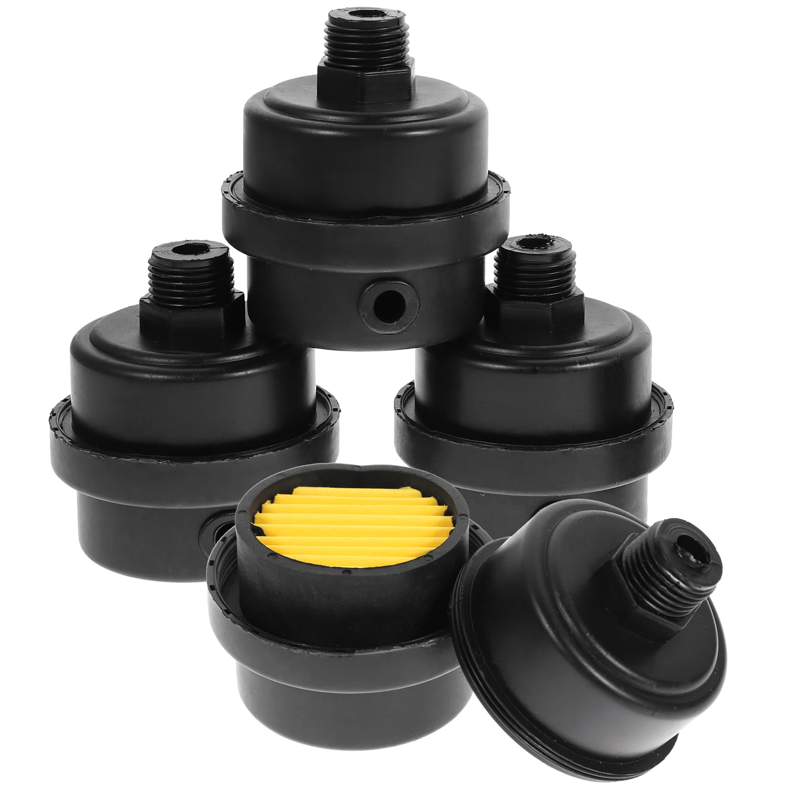 

4pcs Air Compressor Filter Sound Muffler 20mm Thread Plastic Shell Oil Free Intake Filter Noise Reducer Dust Blocker Portable