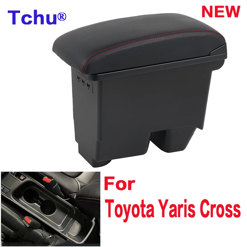 For Toyota Yaris Cross armrest box for toyota yaris suv central Store content box decoration With USB car accessories