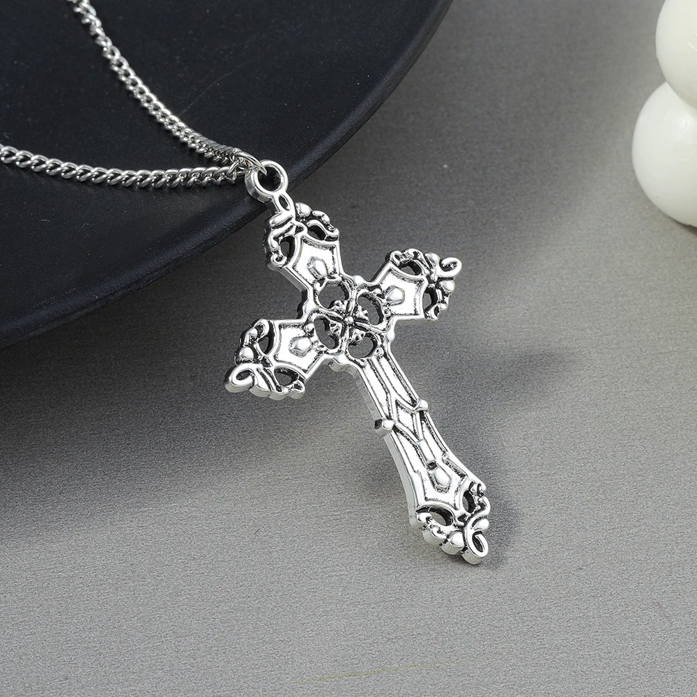 Retro Kreuz Anhänger Halsketten für Frauen Männer Gothic Steampunk Schädel Halskette Kette Hip Hop Schmuck Geschenke