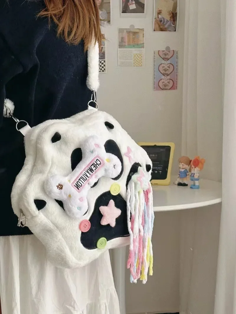 Sac à dos à griffes féline Anime Lolita Kawaii pour femme, sac à main Cosplay Cartoon, sacs en peluche initiés, sac messager, accessoire de sac à dos