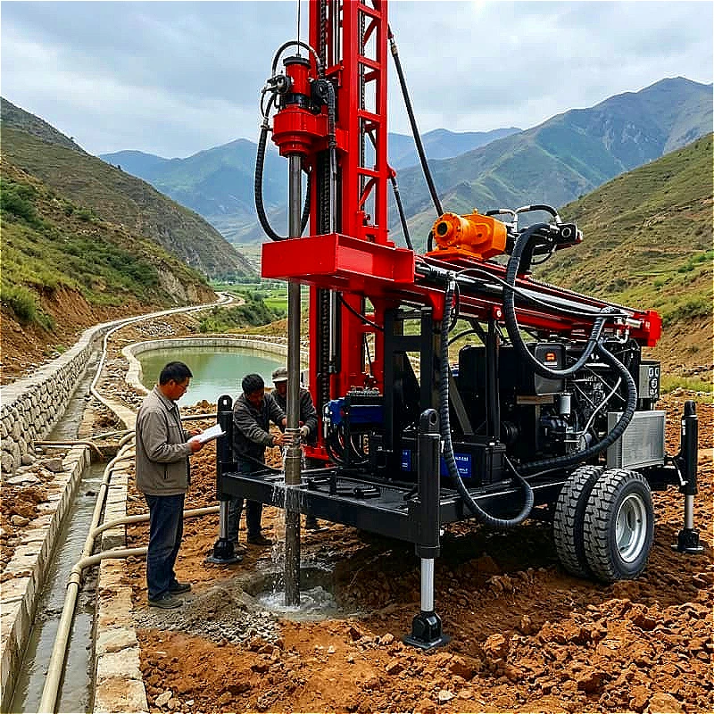 Mining Exploration Small Water Well Drill Rig Portable Hydraulic  For Geological Survey Water Well Drilling Customized