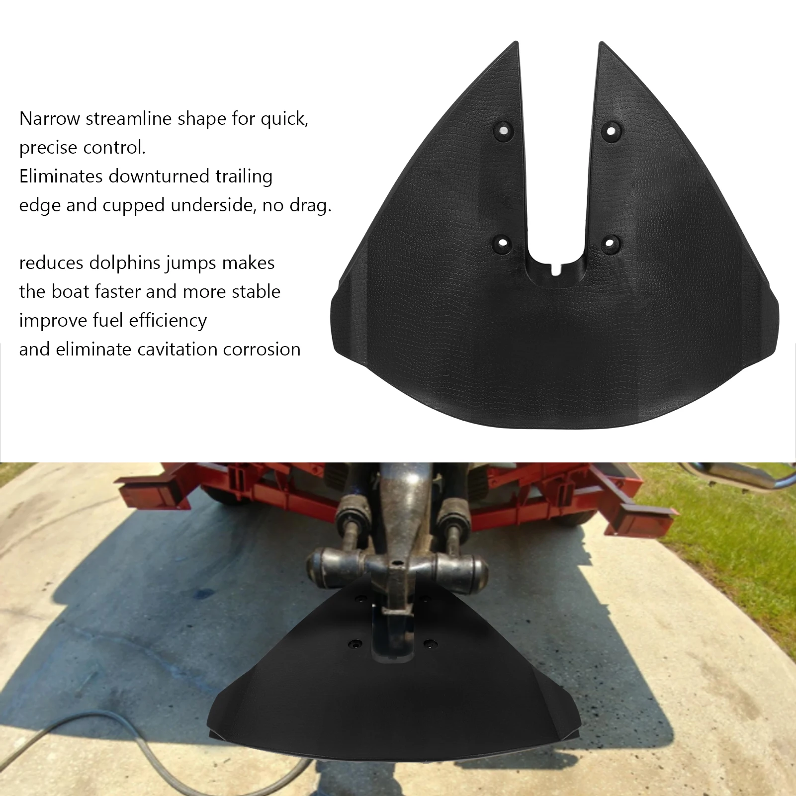 Marine Hydrofoil Stabilizer Professional Fin Stabilizer for 15‑300hp Outboard Engine Boat Fin Stabilizer Hydrofoil Stabilizer