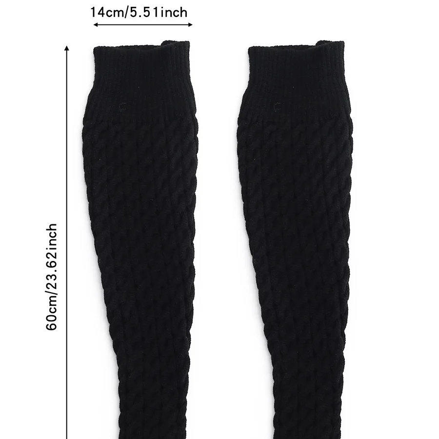 Scaldamuscoli con protezione per le ginocchia lavorati a maglia taglie forti autunno e inverno Calzini sopra il ginocchio Polsino extra-large a tubo lungo ad alta elasticità
