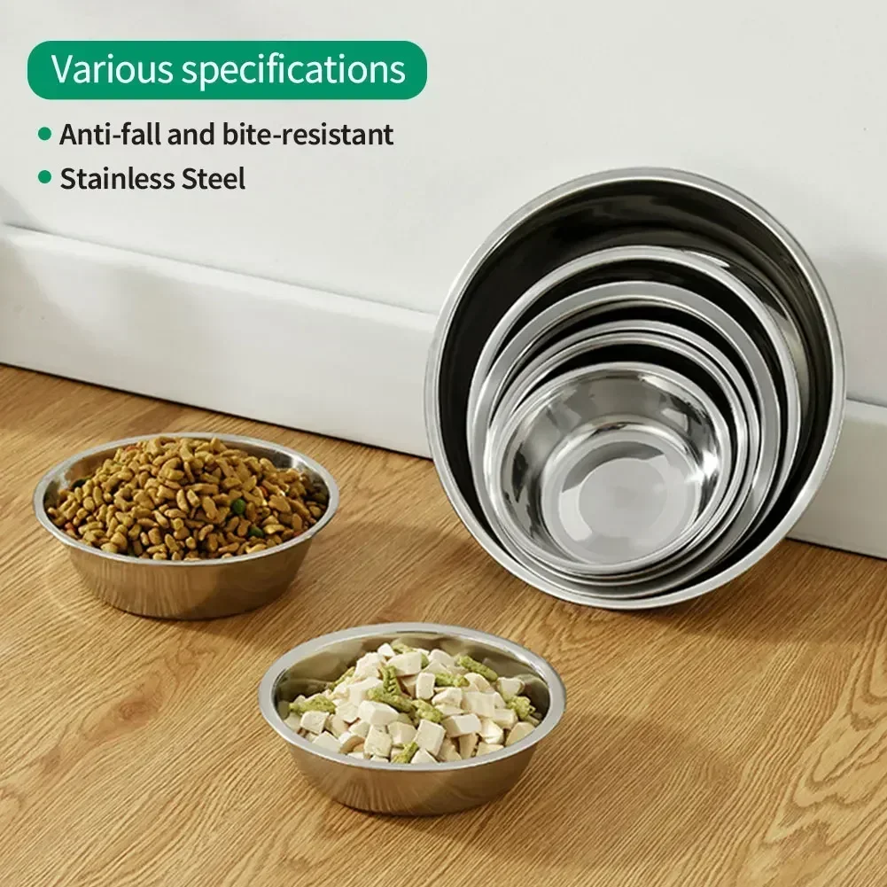 Large Capacity Dog Bowl Stainless Steel Pet Feeding Bowl Cat and Dog Food Drinking Bowl Metal Feeding Bowls миска для кошки