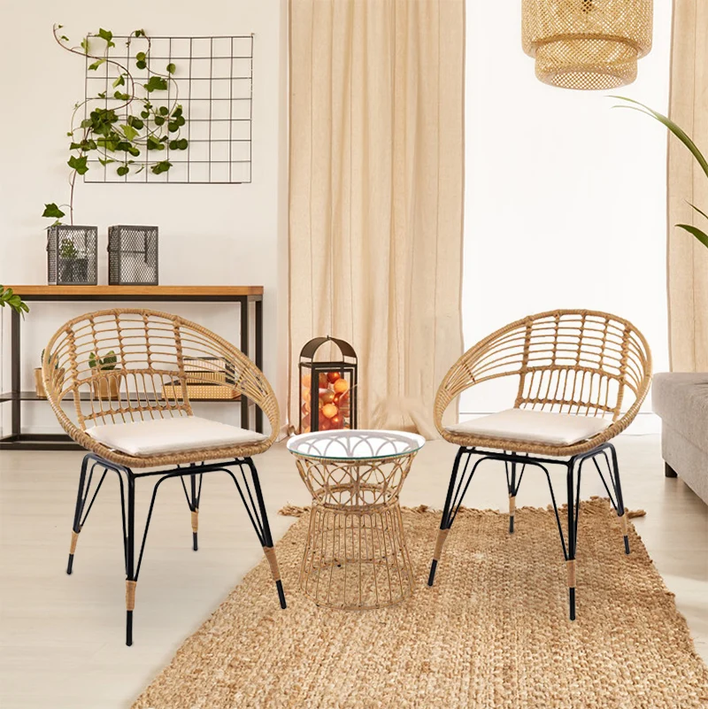 Terrace Balcony Garden Chair Mushroom Swinging Rattan Outdoor Wicker House Fiberglass Table and Chair