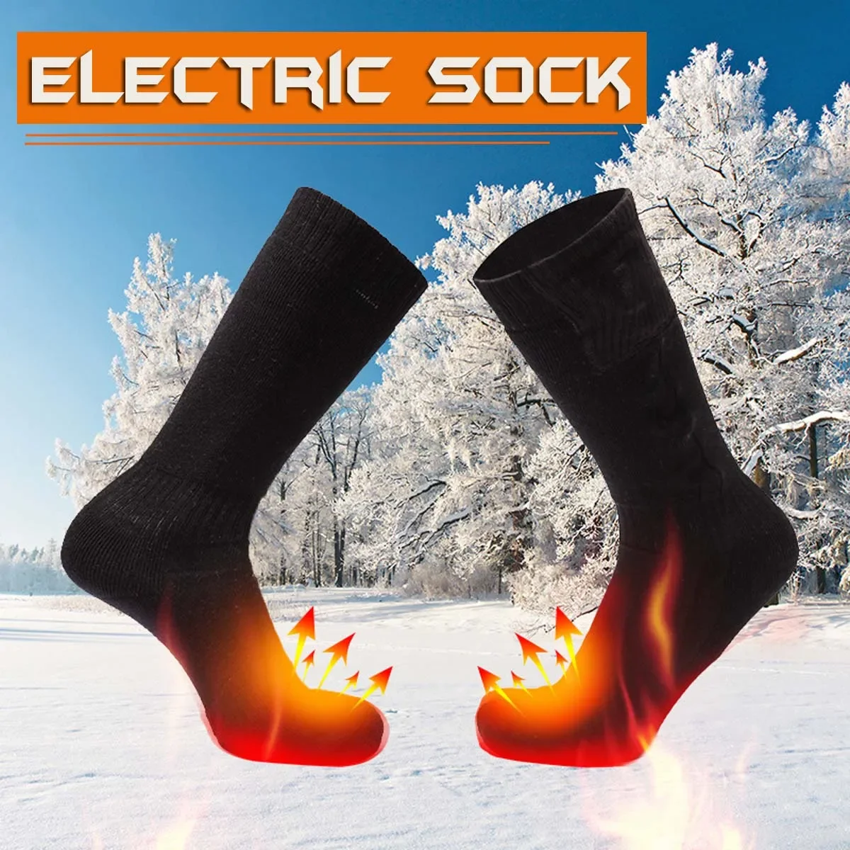 

Long Lasting Battery Heated Socks Thermal Electric Warming for Cold Weather Outdoor Sports Ski Hiking Snowboarding Boot Socks