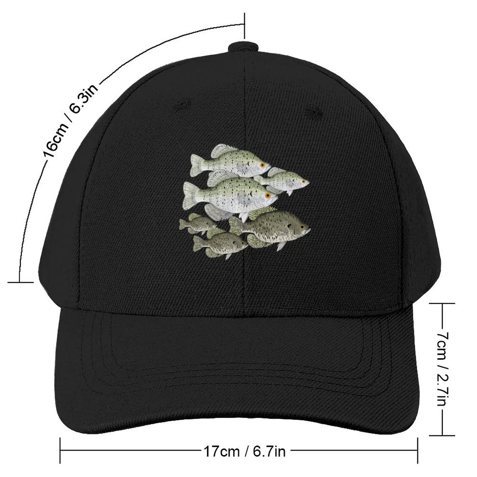 Crappie School Baseball Cap Trucker Hat fishing hat fashionable Sports Cap Man Women's