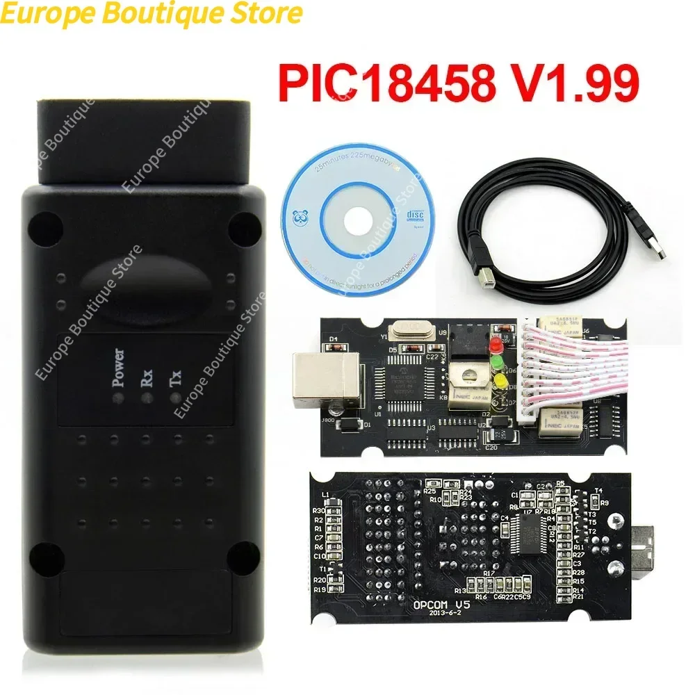 V1.99 OPCOM V5 لأوبل 2021 OP COM 1.70 فلاش البرامج الثابتة تحديث كابل تشخيص السيارة OP-COM PIC18F458 CAN BUS Obd 2 Obd2
