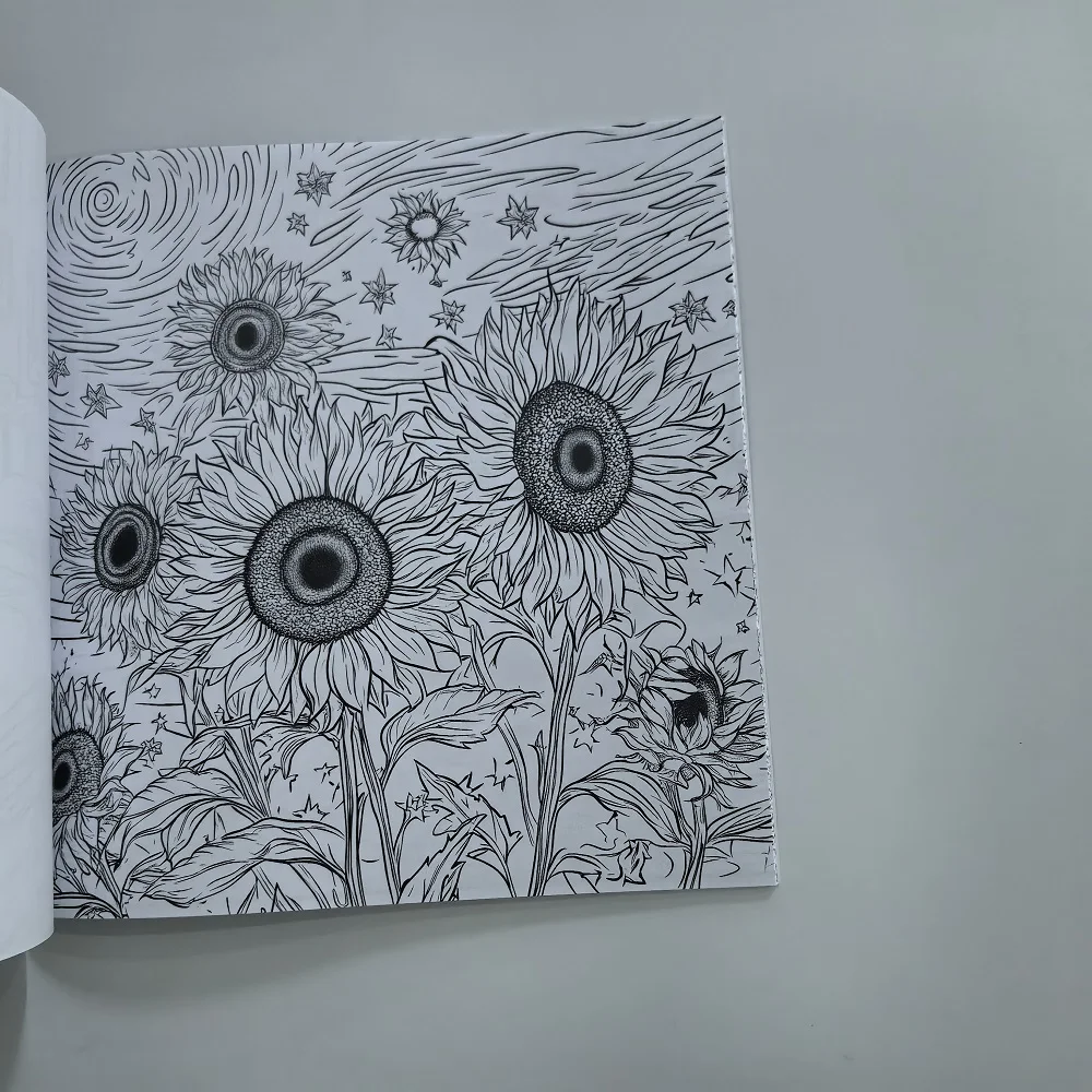 Van Gogh Style Coloring Book for Adults and Teens Stress Relief Creative Fun Activity Book Gift