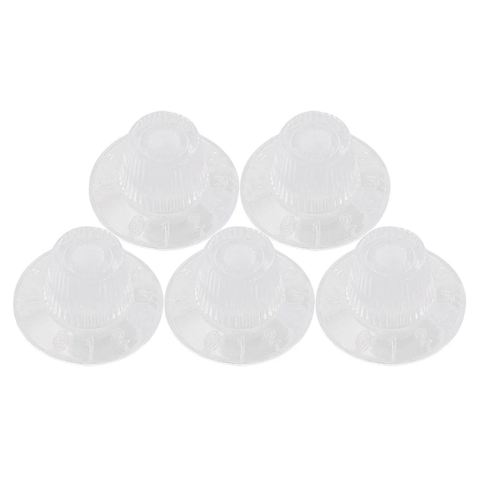 

5Pcs Transparent Guitar Volume Tone Knobs Amplifier Plastic Replacement for Electric Guitar Bass Control Bass Knob