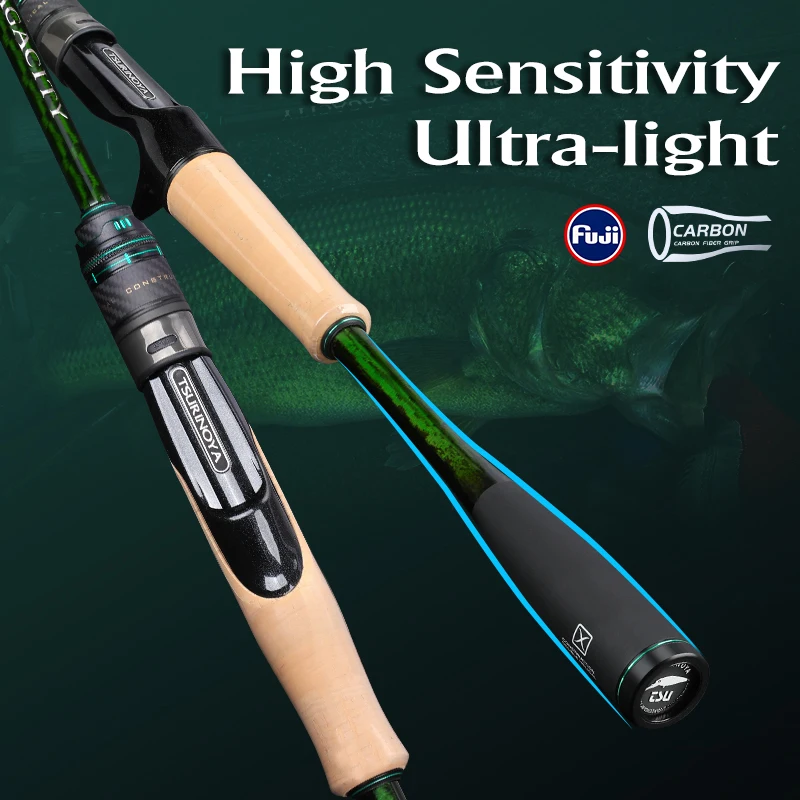 

TSURINOYA 1.96m 2.03m 2.06m XF Action L ML M MH SAGACITY Race Bass Fishing Rod FUJI Accessories Pesca Carbon Spinning Casting Ro