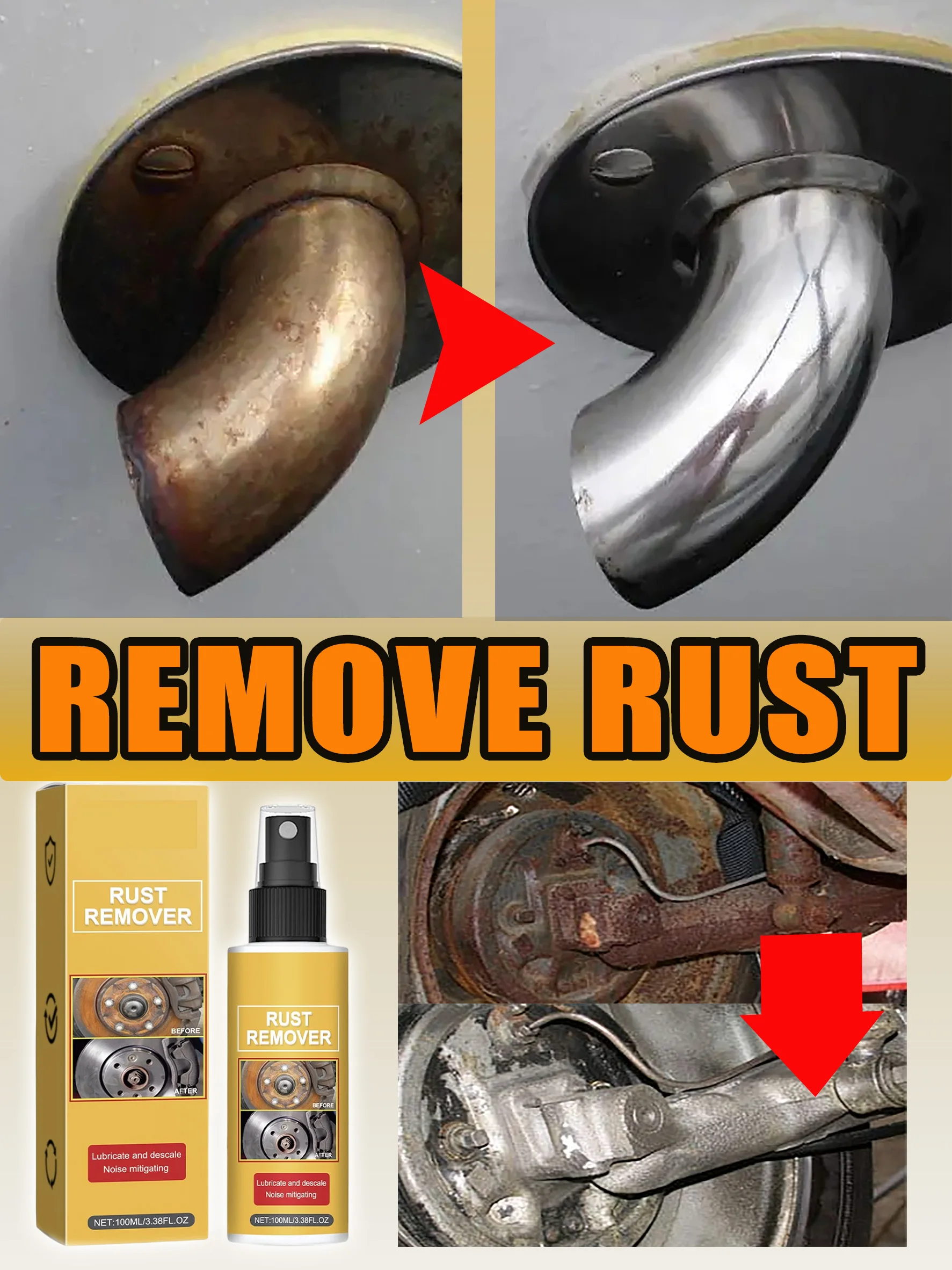 Descaling Agent Spray Bottle Packaging Car Rust Removal Household Rust Removal Remove Rust From All The Parts Prevent Rusting