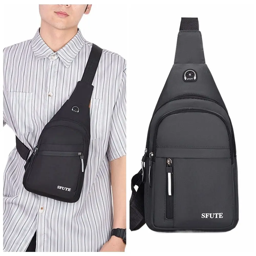 Oxford Cloth Men's Chest Bag Large Capacity Multifunctional Shoulder Crossbody Bag Adjustable Shoulder Korean Style