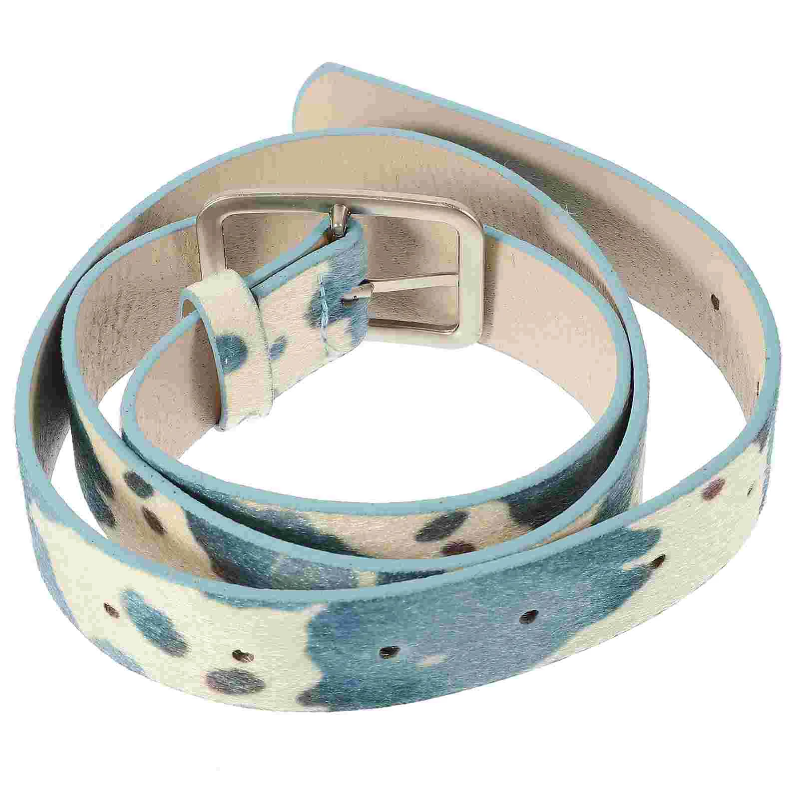 Cow Pu Belt for Women Cowgirl Belts Adjustable Pants Print Accessories Women's