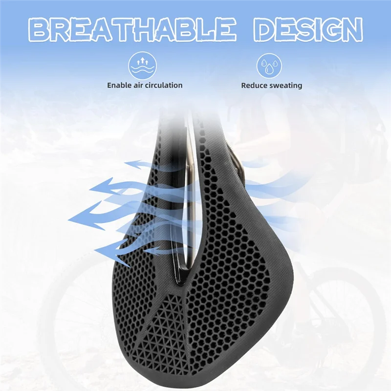 

A89E-Sports Bike Accessories Honeycomb 3D Structure Saddle Breathable And Comfortable