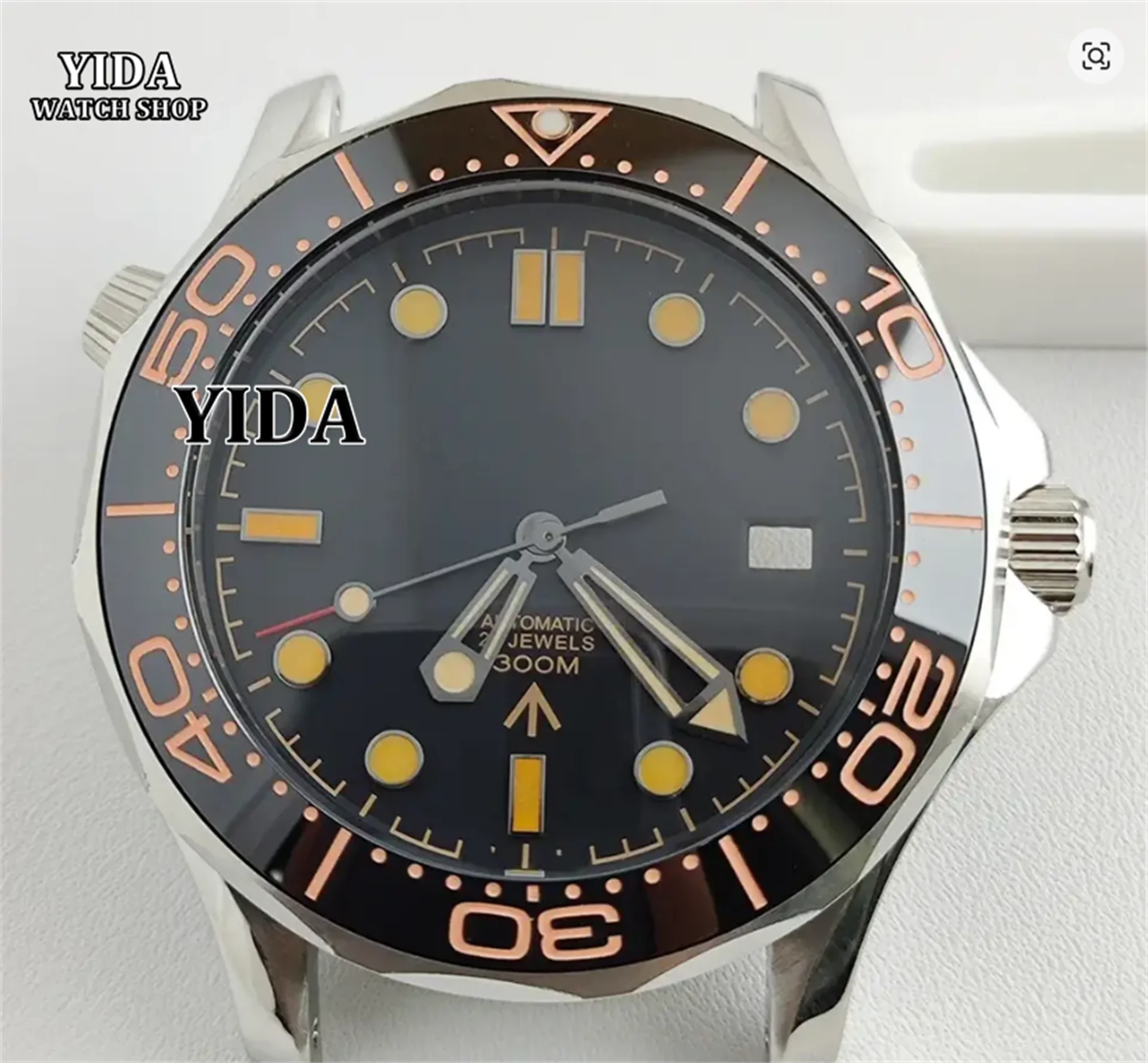 

NH35 Case Dial 41mm Stainless Steel Band Transparent Back Case for Seamaster 300 NH36 Movement Men's Watch Replacements Assemble