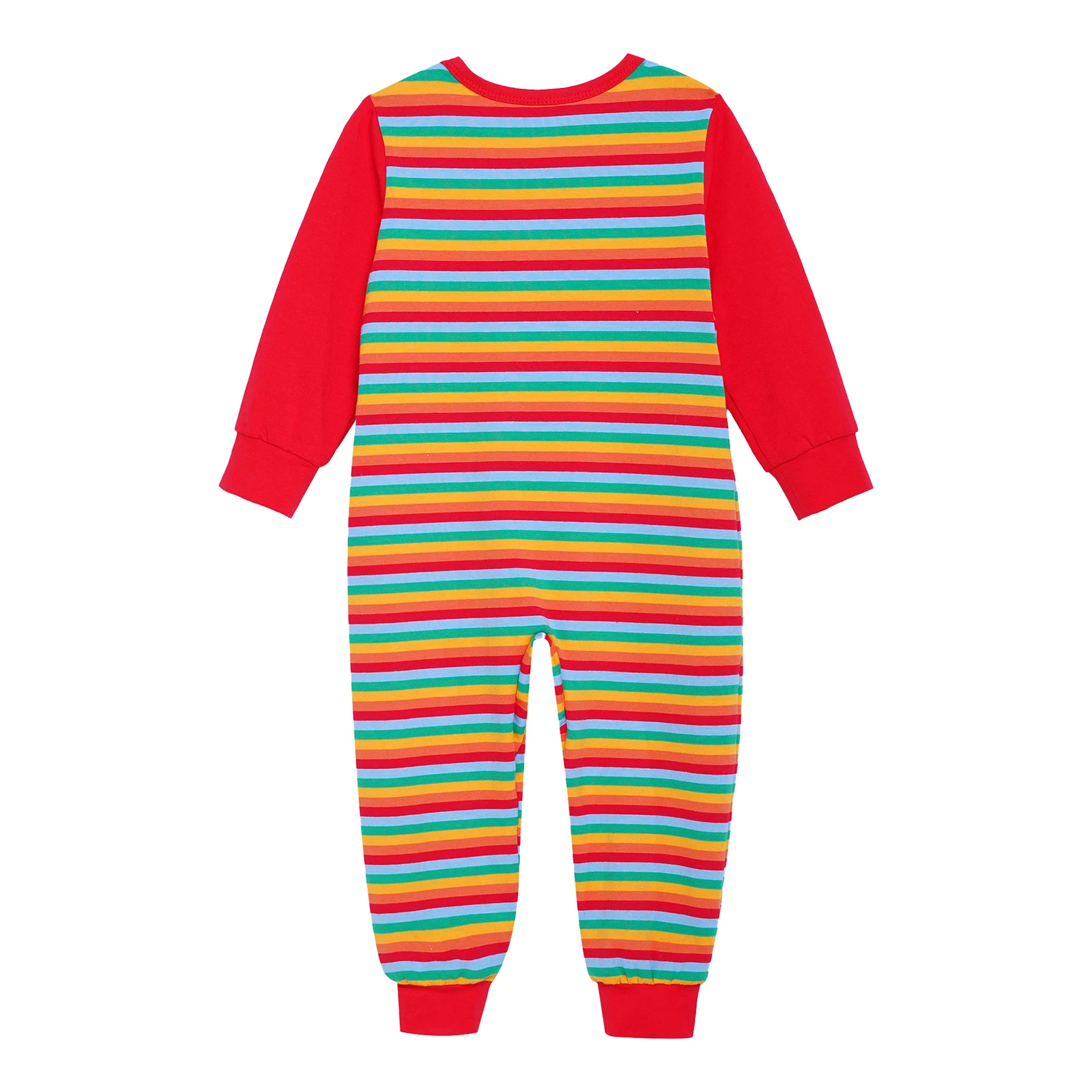 Baby Boys Girls Adaptive Striped Jumpsuit Cotton Rompers Long Sleeve Zipper Front Bodysuit Sleepwear Home Park Daily Life 0-5T