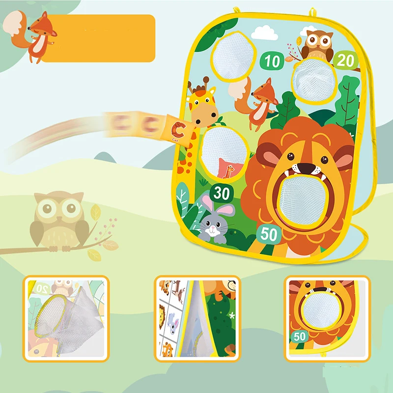 Gra w rzucanie woreczkami 3 w 1 dla dzieci, zabawka do rzucania na tarczę, śmieszna gra sportowa w rzucanie piłkami, do zabawy wewnątrz i na zewnątrz, prezent urodzinowy