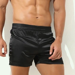 Sexy Mens Satin Boxers Shorts Nightwear Pyjamas Lounge Pants Sleepwear Underwear Arrow Panties Slip Homme Homewear