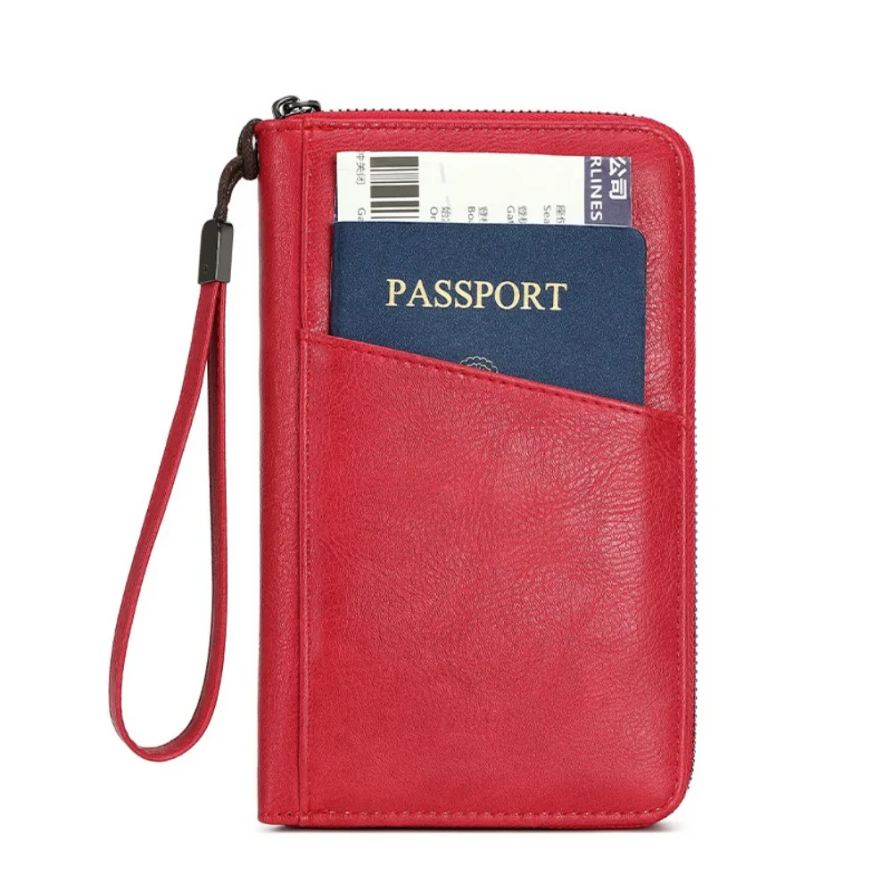 

PU Leather Passport Clip Wallet RFID Blocking Anti-Theft Travel Document Bag Wear-Resistant Waterproof RFID Passport Holder