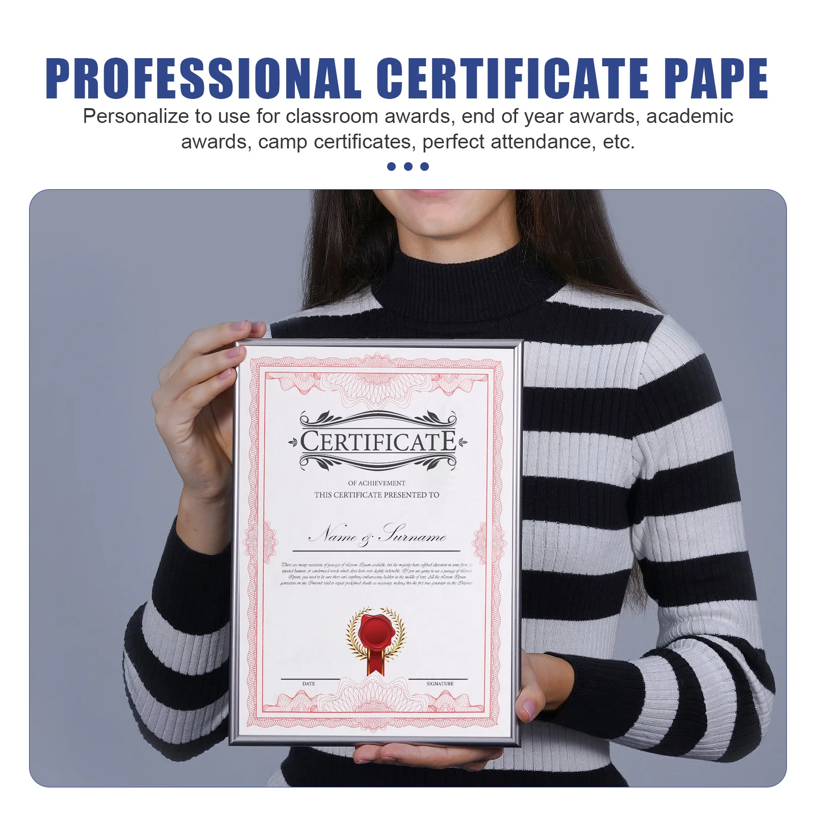 50 fogli 150G Certificato d'onore Pagina interna Nucleo vuoto Carta liscia Premi accademiche Forniture per la laurea Apprezzamento per studenti