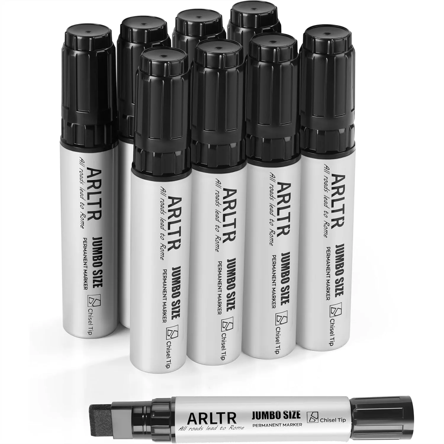 

Jumbo Permanent Markers 8 Pack, 15mm Wide Chisel Tip Large Marker Pens for Tagging, Signs, Outdoor Paintings and Calligraphy