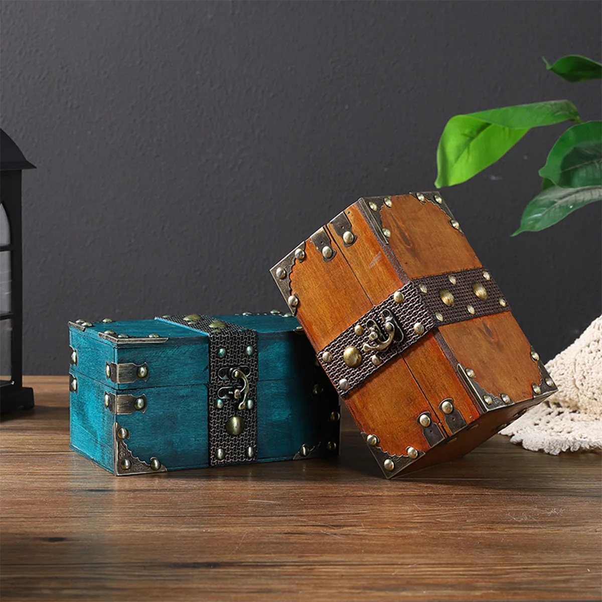 

Handmade Chest Wooden Storage Box Rustic Decorative Jewelry, Toy or Keepsake Chest, Wooden Jewelry Box for Earrings and Trinkets