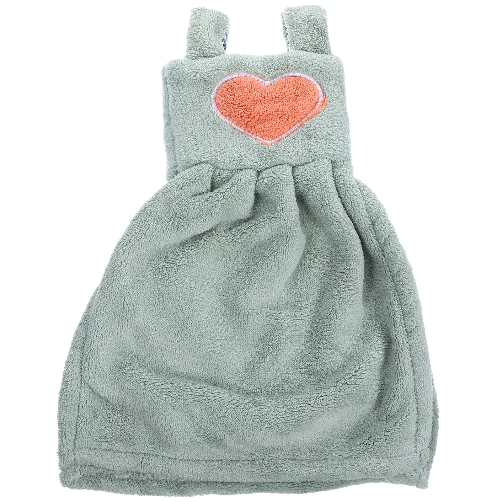 

1pcs Coral Hand Dress Pattern Thick Absorbent Bathroom Kitchen Hanging Hand Towels Cartoon Hanging Towels For s Green