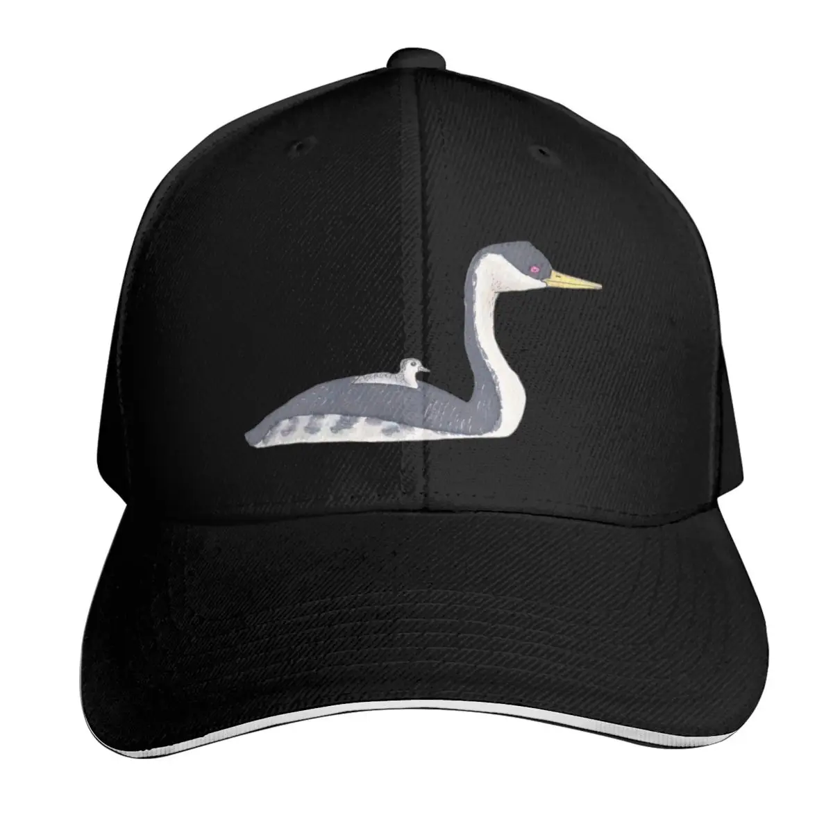 

Western Grebe watercolor bird art Baseball Cap Funny hats tactical cap Rugby foam party Hat Men Women's