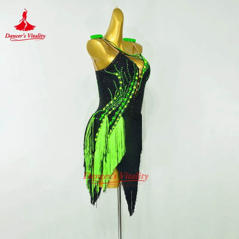 Adult Chacha Samba Rumba Competition and Performance Professional Clothing Child Latin Dance Grade Examination Dresses Customize
