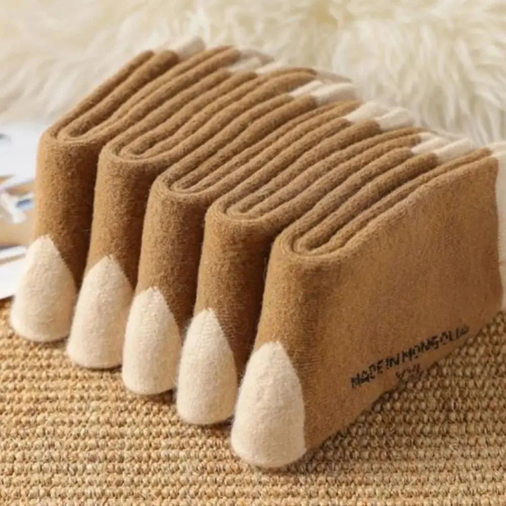 Camel Hair Warm Wool Sock for Women Men Thick Socks Camel Warm Sock Soft Terry Casual Autumn Winter Socks Camel Socks Calcetas