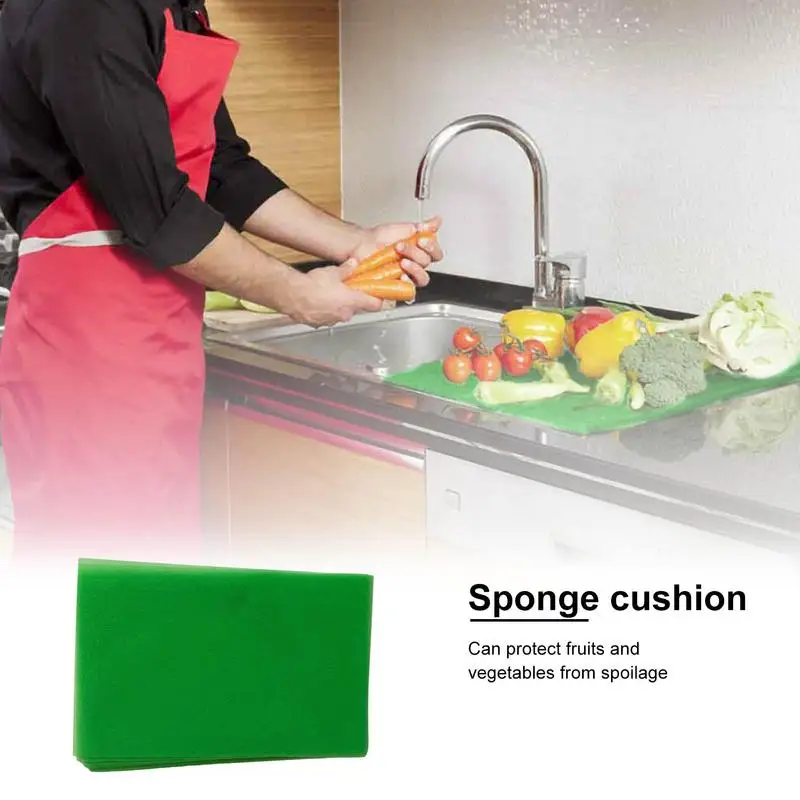 10PCS Washable & Reusable Crisper Life Extender Liner 45 X 29 X 0.3cm Vegetable Fresh Keeping Mat for Extended Produce Freshness