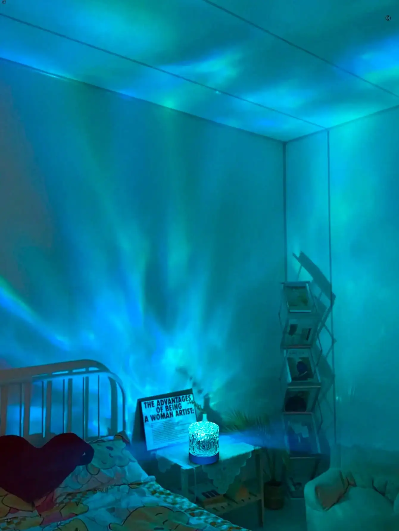 1PC 16-Color Rotating Water Wave Light: RGB Remote Ambient Lamp for Bedroom, Living Room & Gift