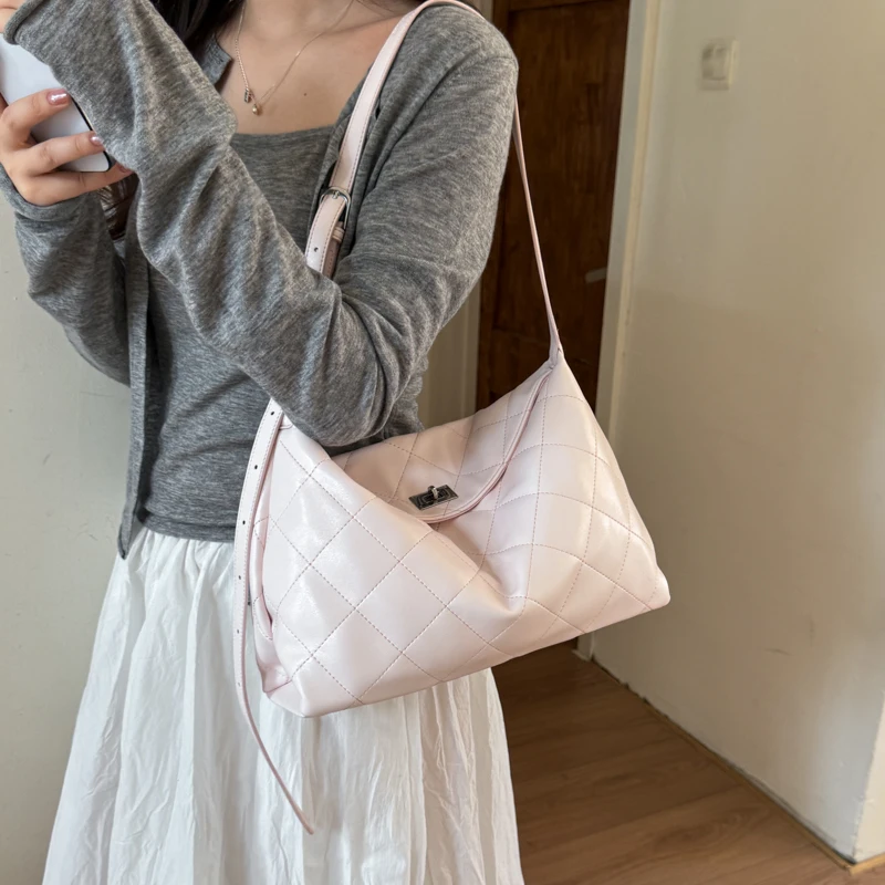 Women PU Leather Messenger Bags Classic Thread Design Shoulder Bag All-match Lady's High Quality Handbags Large Square Tote Bag