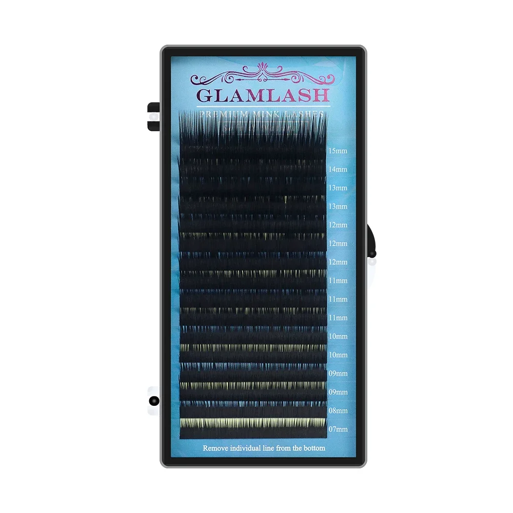 GLAMLASH Mix 7 ~ 15/15-20/20-25mm ręcznie robione koreańskie Pbt J/B/C/D/L/LU(M) CURL przedłużanie rzęs naturalne miękkie sztuczne rzęsy z norek