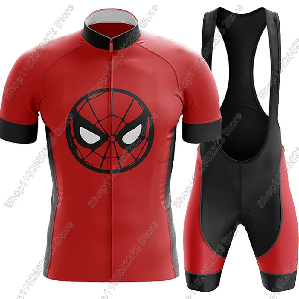 

Spiderful велосипедный трикотаж 2025 комплект с героями мультфильмов аниме мужская одежда для велосипеда рубашки для шоссейного велосипеда костюм велосипедные нагрудники шорты MTB Ropa Maillot