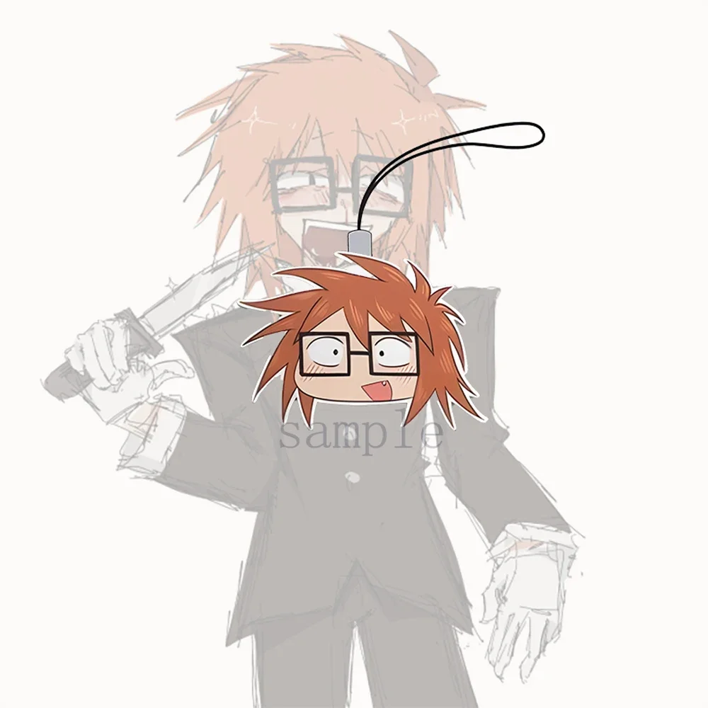 Anime Ranfren Randal's Friends Randal Satoru Cosplay Keychain Acrylic Phone Chain Bag Pendant Two-sided Keyring Party Accessory