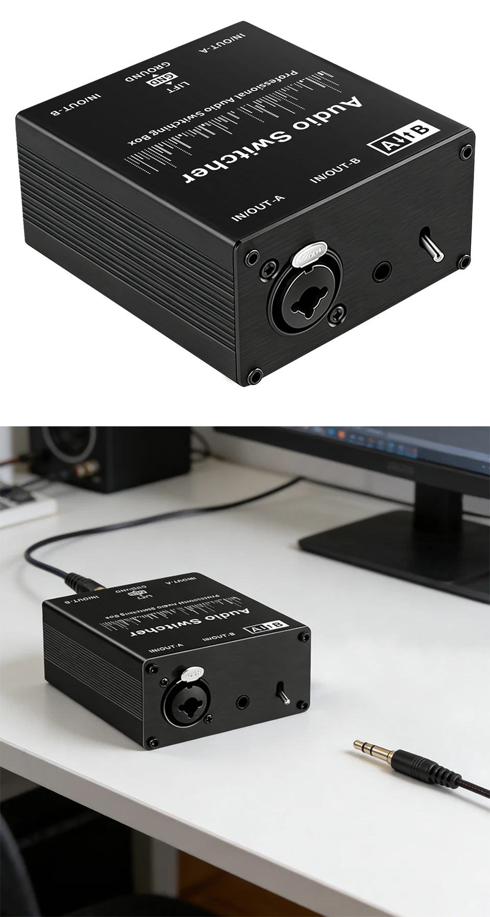 Neuer manueller Selektor für Mikrofon-Soundkarten-Mixer XLR-Symmetrischer Audio-Umschalter 2-Eingänge-1-Ausgang oder 1-Eingang-2-Ausgänge passiv – Detail 4