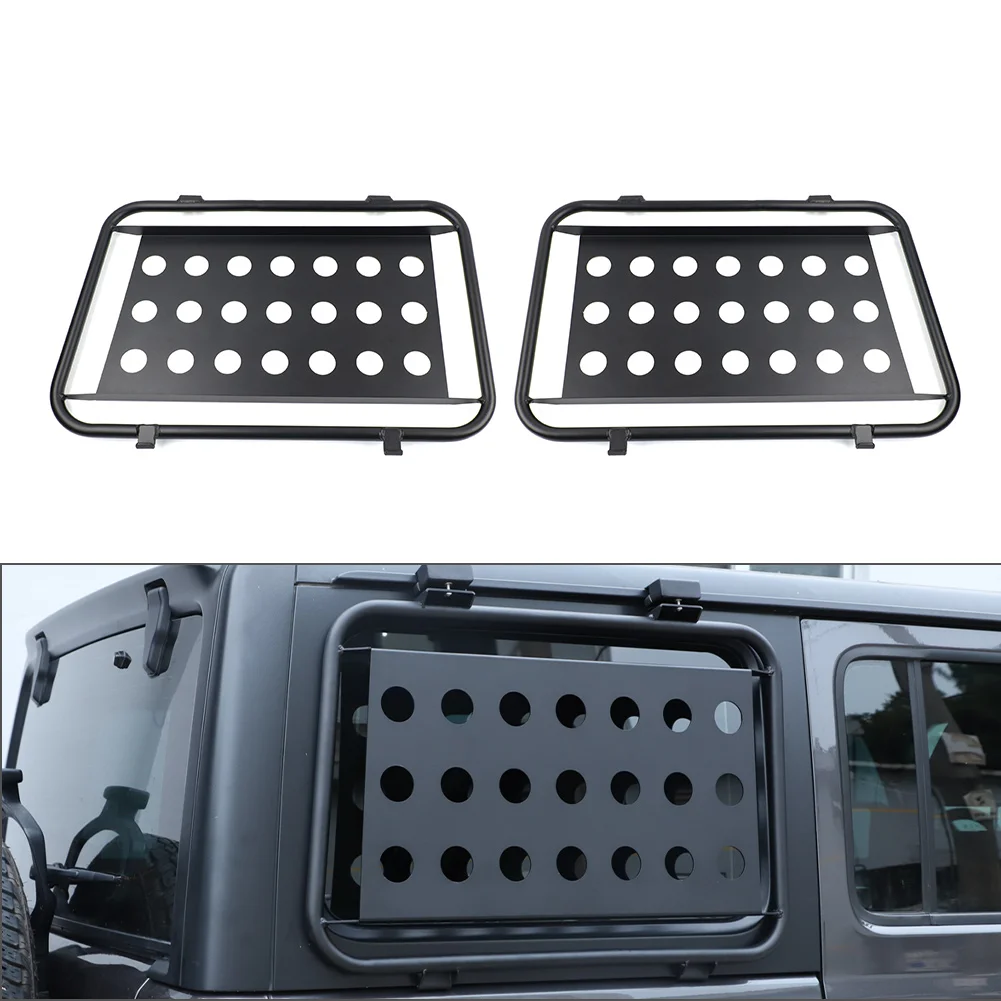 2 PCS Car Rear Door Window Glass Guard Armor Cover Aluminum For Jeep Wrangler JL JLU 4Door 2018 2019 2020 2021 2022 2023