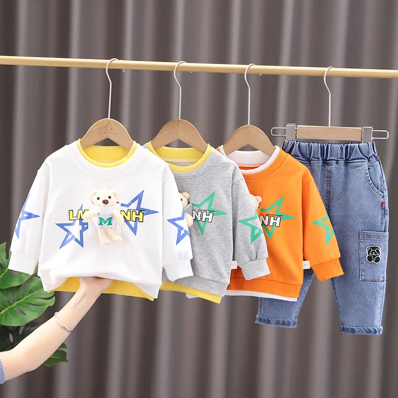 

New Spring Autumn Baby Girls Clothes Suit Children Long Sleeved T-Shirt Pants 2Pcs/Sets Infant Boys Clothing Set Kids Tracksuits