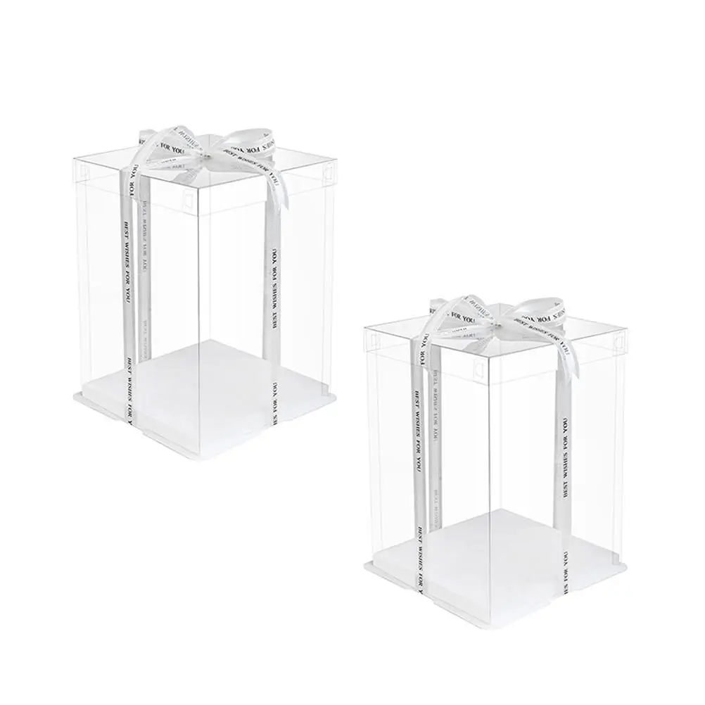 

Cake Box Transparent Birthday Gift Packing Bakery Wrapping Packaging Clear Boxes Food Grade Safe Multifunctional