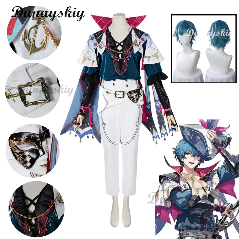 

Wuwa Brant Cosplay Costume Wig Wuthering Waves Shoes Mask Game Clothes Mens Uniforms Halloween Party Cape Outfit Customized