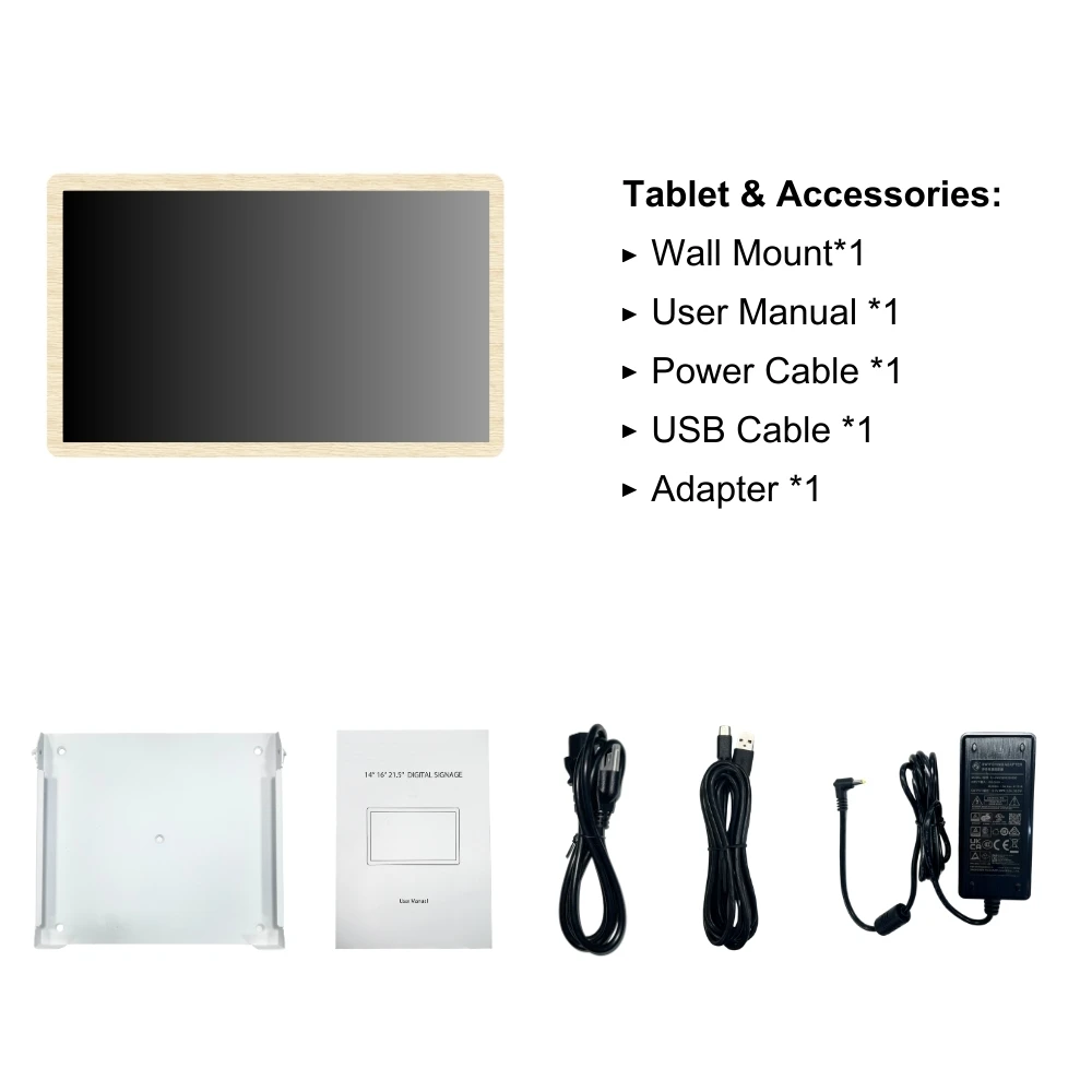 Wall Mount 14 Inch Digital Calendar Smart Touchscreen Interactive Display for Family Schedules Wall Mount Included