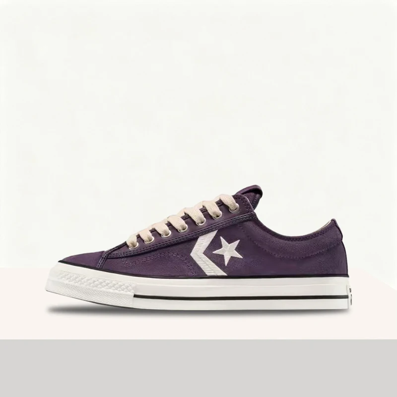 Converse Star Player 76 Suede Unisex Purple/White Low-Top Sneakers – Comfortable Versatile Design & Durable Canvas Sole A14585C